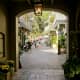The main entrance into the courtyard looking out into New Orleans Square.