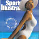 Sports Illustrated Magazine Cover for the Swim Suit Issue in white one piece with sun hat