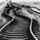 Twisted rails after the earthquake measuring 7.8 on the Richter scale in Tangshan, Hebei Province, July 1976. (SINA file)