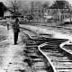 Twisted rails after tje 1976 Tangshan earthquake