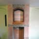 Template in the top recess, using thick lining paper, for cutting the mirror to size