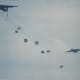 Paratroopers jumping from C-141Bs, Joint Base Andrews, May 1996.