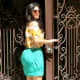 Kim Kardashian wearing sexy high heels and a skirt
