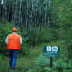 Hunter walking trails in Koochiching County, Minnesota.