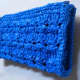 A structural pouch that uses broomstick lace to create interest and ridges in the pattern