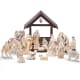 nativity set by Lenox with Mary, Joseph and baby Jesus and several others in white porcelain with gold