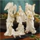 beautiful white nativity set by Lenox with intricate gold and green leaf edging - exquisite