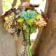 Vintage jewelry brooch bouquet by Baubles and Brides