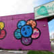 Portion of the Emoji Flowers Mural by Scott Tarbox at 2112 Leeland Street, Houston, Texas 77003