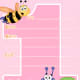 pink with cartoon snail and bee