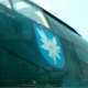 The Kampfgeschwader KG-51 unit crest on the fuselage of the CAF He-111.