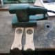 Sanding the outside edges with an orbital sander.