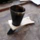 Test fitting the Viking drinking horn in the near complete stand.
