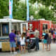 Many food trucks on location at Creekfest