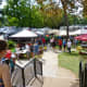 View of Creekfest from raised outdoor dining area