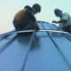 The bolts are hand tightened with a box-end as sections are added.