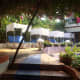 Pool side view at Estrela do Mar Beach Resort in Goa, India