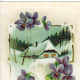 Violets with snow scene