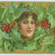 Woman with Christmas holly 