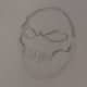 Sketch in the cheek bones and the top teeth