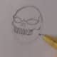 Mark in the nose holes and darken the outline of the teeth