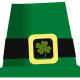 Leprechaun's green St. Patrick's Day top hat with four-leaf clover free clip art