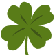One green four-leaf clover clip art