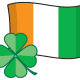 Irish flag and four leaf clover St. Patrick's Day clip art