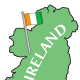 Map of Ireland with Irish flag clip art