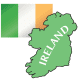 Irish flag with map of Ireland clip art