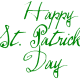 Happy St. Patrick's Day in funky script font