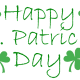 Happy St. Patrick's Day with four shamrocks
