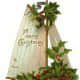 Vintage gift tag: Sailboat with holly