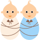 Free baby clipart: boy and girl twins