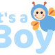 &quot;It's a Boy!&quot; baby clipart with bees