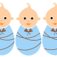 Baby clipart: triplet boys