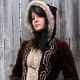 vintage coat with hood and embroidery