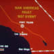 Southern California map with the epicenter of 1857 Fort Tejon earthquake marked