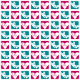 Free checked hearts scrapbook paper: teal and magenta with white background