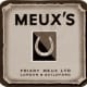 Meux's horse shoe logo.