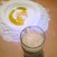 mix yeast, sugar, 3 tablespoons of flour and milk, leave it for couple of minutes