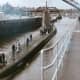 A submarine passing through the Locks (picture from Visitor's Center)