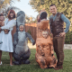 Jurassic World's Owen and Claire with four cute dinosaurs.