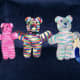 Colorful knit bears for babies...and one even won a blue ribbon at the fair.
