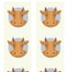 Ox Motifs and Patterns # 3 -- Colorful Ox Faces