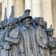 Statue commemorating migrants in St. Peter's Square, The Vatican, 