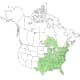 Sassafras Tree Range Map (USDA Plant Database)
