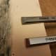 This is a comparison between a new chisel and a prepared chisel.