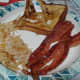 With a side of hash browns and french toast!