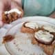 Spread icing on your cinnamon rolls and enjoy!